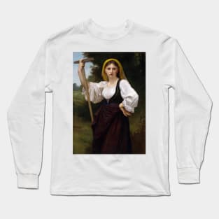 La Faneuse by William-Adolphe Bouguereau Long Sleeve T-Shirt